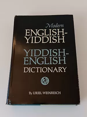 Modern English -Yiddish Dictionary Uriel Weinreich 1968 HCDJ  • $59.99