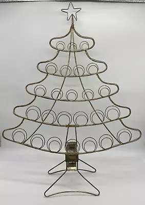 Vtg Metal Wire Advent Calendar Christmas Tree Card Holder Display Foldable 22  • $43.99