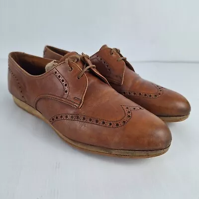 Vintage Crockett & Jones Brown Dress Shoes Wingtip Polka Dots Sz US 9 EU 40 SE39 • $125