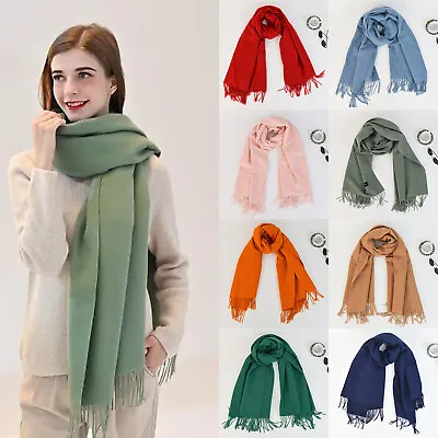 $14.99 • Buy Women Winter Warm 100% Cashmere Shawl Scarf Solid Wool High Quality Soft Scarves