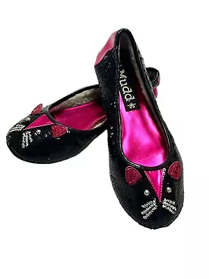 Mudd Mouse Cat Face Pink Black Sequined Ballet Flats Womens Size 7 M Shoes • $29.99