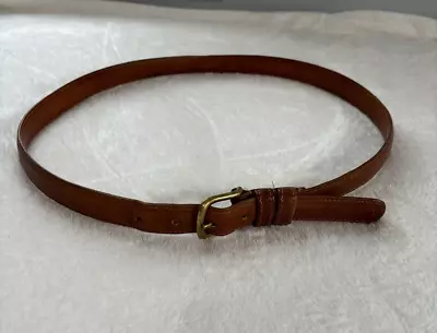 VINTAGE Coach Belt Mens 36 Tan Leather Handcrafted Solid Brass USA 8611 • $22.99