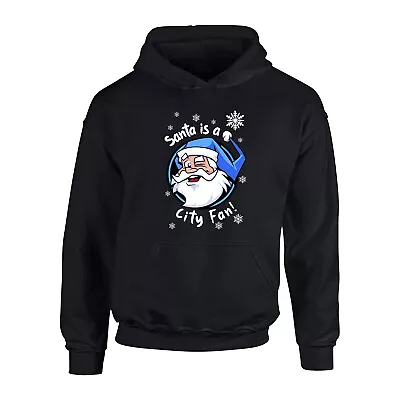 Childrens Santa Is A City Fan! Christmas Hoodie Fanmade Manchester Kids • £22.95