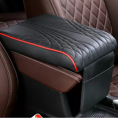 Car Armrest Pad Center Console Box Removable Cover Mat Soft PU Leather Universal • $29.60