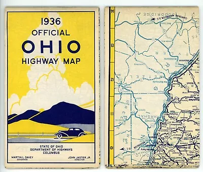 Vintage 1936 Ohio Official Road Map – State Highway Department • $17.99