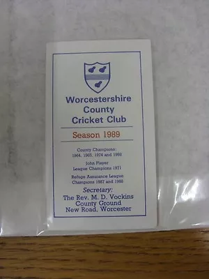 £3.99 • Buy 1989 Cricket: Worcestershire Seasons Fixtures Booklet, Small Pocket Size, Fold O