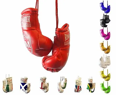 RingMaster Mini Boxing Gloves Car Hanger Van Rear Mirror Gift Flags • £6.99