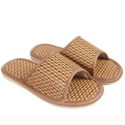 Men Women Summer Slipper Shoes Sandal Bamboo Weed Grass Non-slip Cool Beach Soft • $15.01