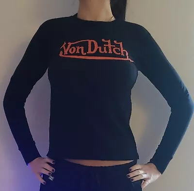 VON DUTCH By ED HARDY VINTAGE LONG SLEEVE WOMEN'S TEE SIZE S  NWT • $14.95