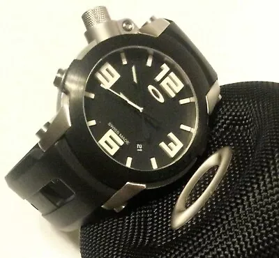OAKLEY KILLSWITCH WATCH Black Dial Stealth Ion Plated Bezel Vanilla Infused Band • $1449.99