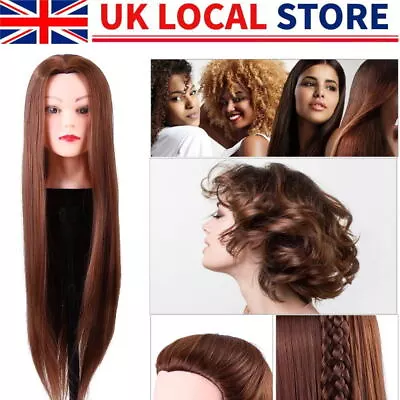 £21.75 • Buy 24inch Hairdressing Training Head Clamp With Synthetic Fiber Hair Mannequin Doll
