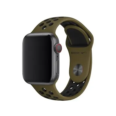 $50 • Buy Genuine Apple NIKE Watch Sport Band OLIVE FLAK / BLACK 42mm 44mm 45mm