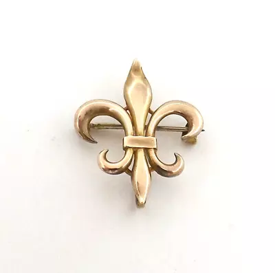 Victorian Gold Filled Fleur De Lis Watch Pendant Pin Brooch • $55