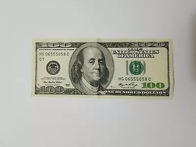 Series 2006 ~ US One Hundred Dollar Bill $100 ~ Chicago ~ HG 06555058 C • $130