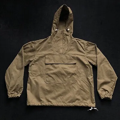 UNIVERSAL WORKS British Millerain Hooded Anorak Jacket Mens M Tan Pullover • $149.99