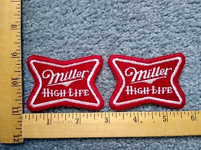 LOT OF 2 MILLER HIGH LIFE BEER IRON ON PATCHES  Free Shipping • $8.59