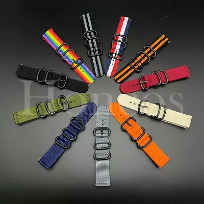 18-24mm 2-Piece HD Ballistic Nylon Military Diver Watch Strap Band Quick Release • $12.99