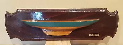 Vintage Defender Half Hull Model On Wooden Plaque Nauitcal Decor • $40