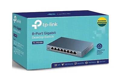TP-LINK TL-SG108E 8 Port Gigabit Desktop Switch • $27.99