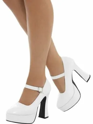 Ladies 70S Platform Shoes Adults 60S Gogo Boots Hippie Fancy Dress Accessory UK4 • £42.79