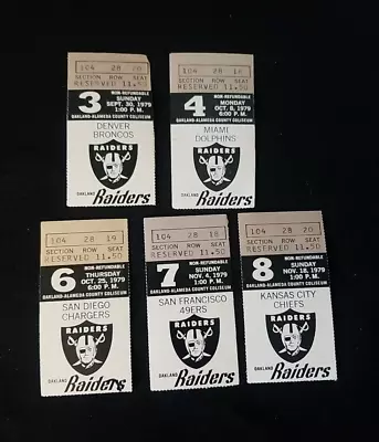 Vintage 1979 NFL OAKLAND RAIDERS FOOTBALL Ticket Stubs - Games 34678 • $25