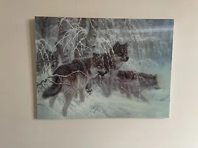 WOLVES Hologram Picture On Hardback Wood • £7.99