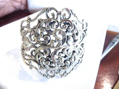 Vintage Danecraft R Big Chunky Sterling Silver Nouveau Style Cuff Bracelet • $119