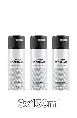 David Beckham Classic Homme Anti-perspirant Deodorant Body Spray Pack Of 3x150ml • £12.99