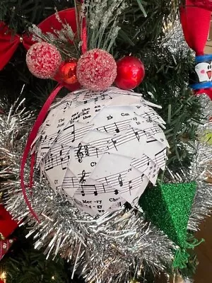 Sheet Musical Christmas Tree Ornament From Sheet Music • $14.95