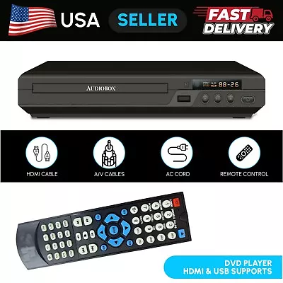 Audiobox DVD Player W/ HDMI & USB Supports (DIVX DVD DVD+R RW MP3VCDCD) • $35.99