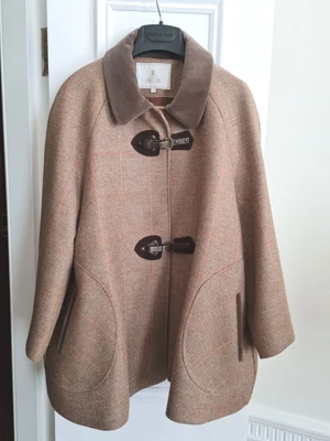 £69.99 • Buy Cheltenham Ready?! House Of Bruar Check Tweed Swing Jacket Cape Coat, 14, 16