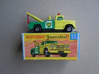 MATCHBOX RARE SUPERFAST No. 13 DODGE WRECK TRUCK NEAR MINT IN ORIGINAL BOX VG+ • £47.99