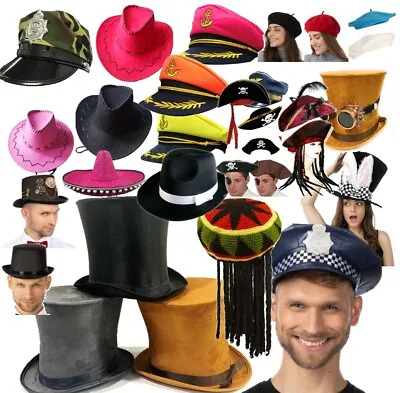 Fancy Dress Hats Pick And Choose Photo Booth Pirate Sailor Top Hat Cowboy  LOT • £5.99