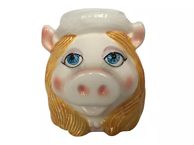 Sigma Miss Piggy Coffee Mug Eye Liner Muppet Porcelain Cup Henson Vintage Pig • $10.79