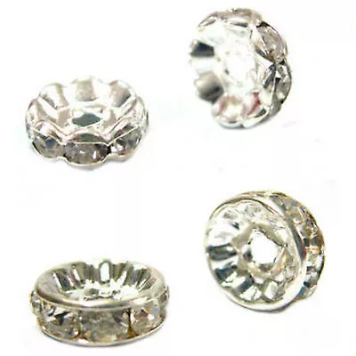 £5.99 • Buy 100pcs X Crystal Rhinestone Spacer Beads Used To Make Shamballa Bracelet