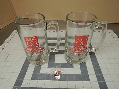 Lot Of (2) MSOE Homecoming Octoberfest 2022 Glass Beer Steins & MSOE Alumni Pin • $14.95