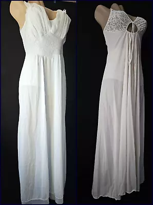 60s Vintage Nightgown Lot 2~VANITY FAIR~Blue & White Full Sweep~SM~34-36 • $19