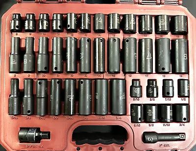 Matco Tools  42-pc. 3/8  Drive Metric/sae 6 Pt. Adv Standard/deep Impact Sockets • $240