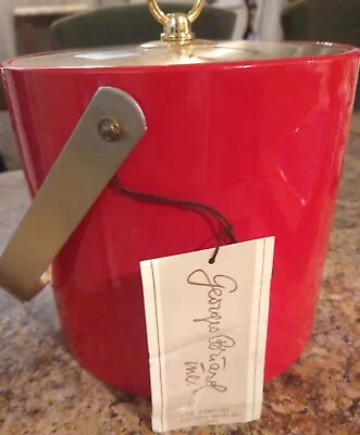 $55 • Buy NWT Vintage Georges Briard RED Vinyl ICE Bucket Gold Tone Handle And Lid MCM
