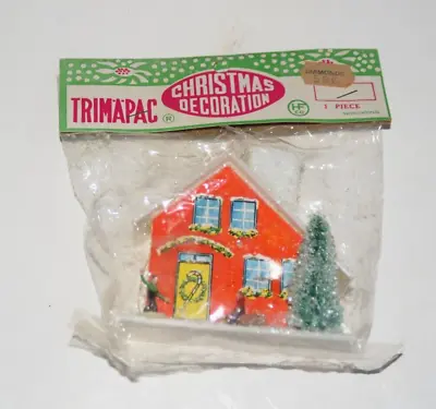Vintage Trim A Pac Christmas Decoration House & Tree Ornament New! Hong Kong • $21.21