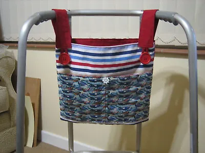  Womens Bag For Walking Frame/zimmer Frame 4 Pocket - Nautical/boats • £11.50