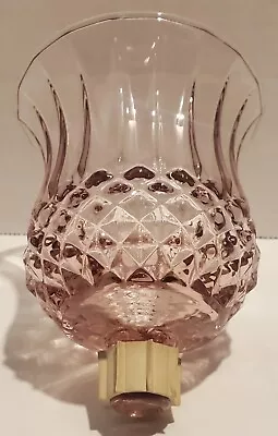 Vintage Homco Purple Glass Peg Votive Holder W Diamond Point & Paneled Patterns  • $10