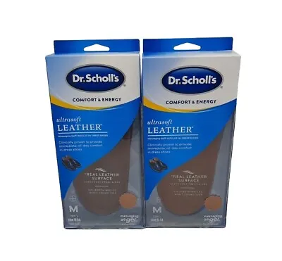 2 Pkgs Dr Scholls Massaging Gel Leather Insoles For Dress Shoes Men Size M 8-14 • $19.99