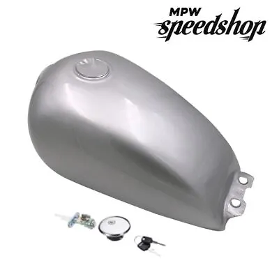 Motorcycle Cafe Racer Fuel Gas Tank 9L/2G Silver For Suzuki GN 125 94-01 • £41.66
