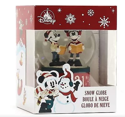 Mickey & Minnie Mouse Snow Globe • 2021 • Christmas Disney Store • New In Box • £24.99
