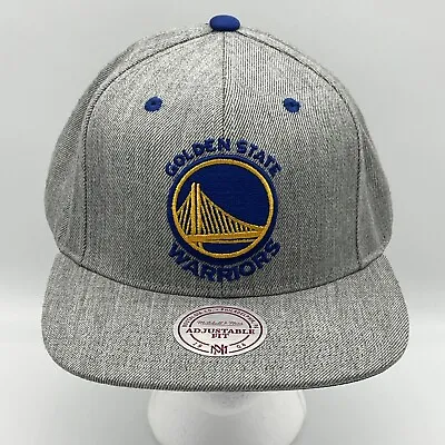 NWT Golden State Warriors NBA Hat SnapBack Adjustable Gray Mitchell And Ness • $9.99