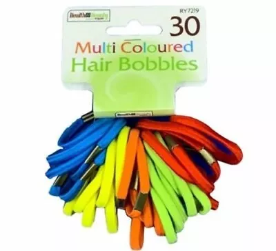 30 X Thick Hair Elastics Bobbles Bands Ponies Mix School Girls Ponies Hair Ties • £2.99