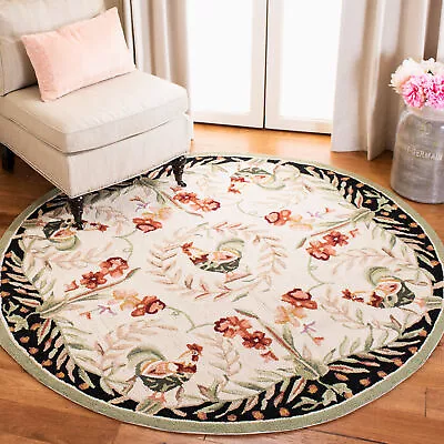 Safavieh Chelsea CREME / BLACK 5'-6  X 5'-6  Round Area Rug - HK92A-5R • $136