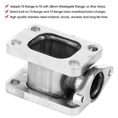 T3-T3 Turbo Manifold Adapter+38MM Wastegte Flange Outlet Adaptor Stainles Steel • $39.99