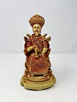 Vintage Chinese Carved Resin Emperor Statue Figurine • $29.99